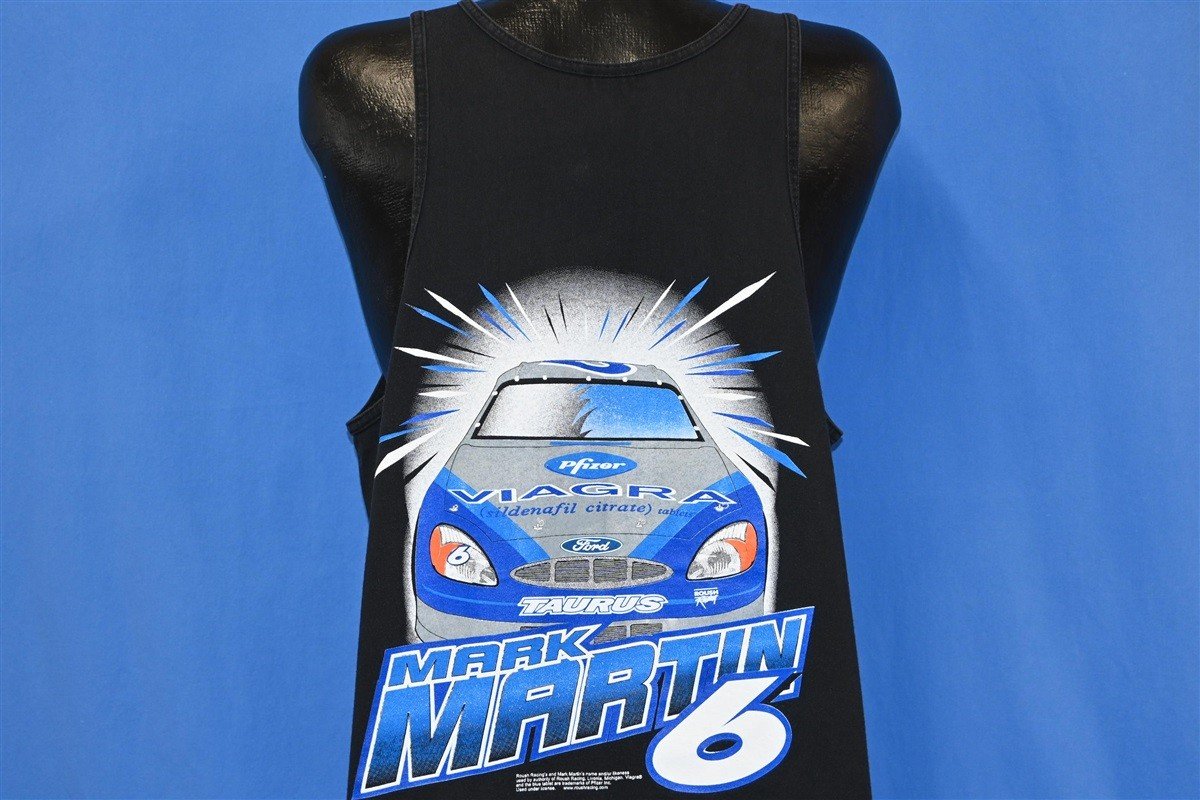 Y2K Mark Martin #6 Viagra NASCAR Racing Tank t-shirt Large product image 3
