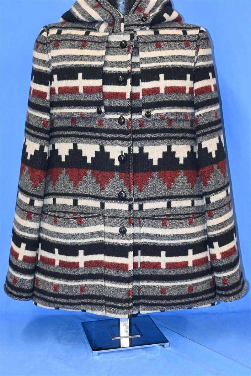 90s Luba Aztec Satin Lined Wool Winter Coat Women's Medium product image 2