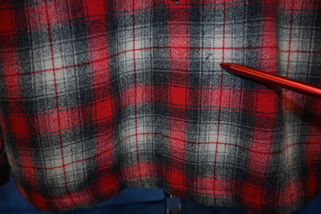 50s Woolverine Red Gray Plaid Button Down Shirt Medium product image 4