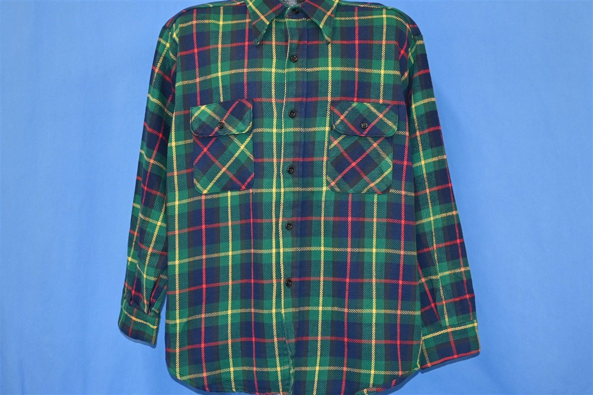 60s Five Brother Green Blue Plaid Button Down Shirt Extra product image 2