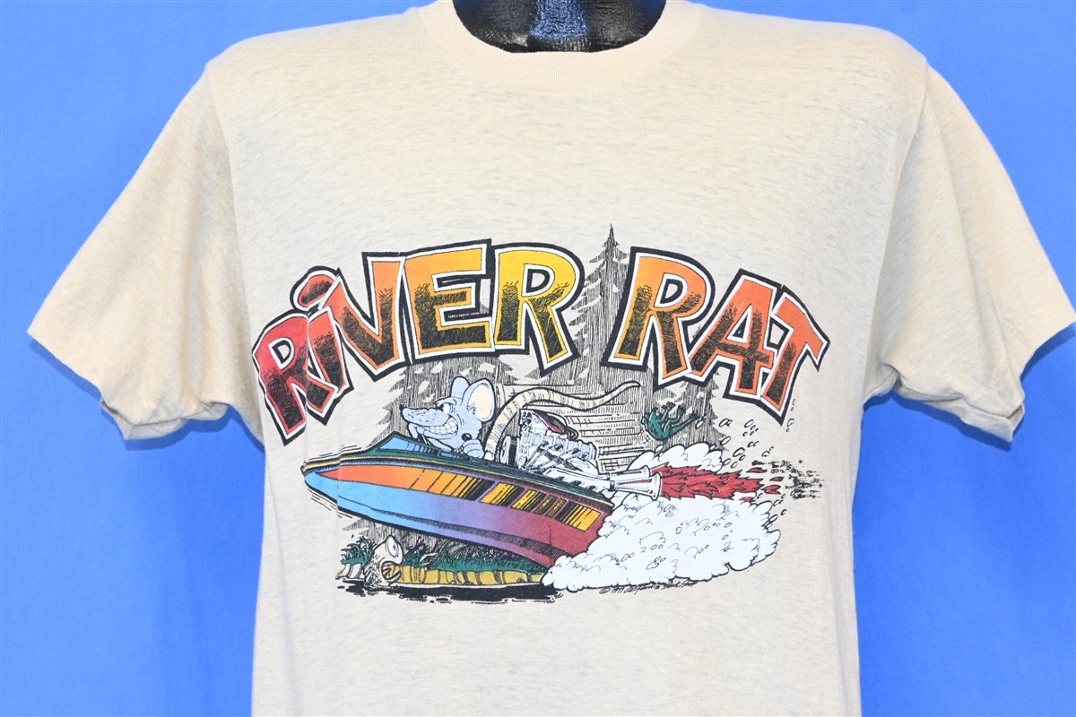 70s River Rat Motorboat Funny Cartoon t-shirt Medium product image 1