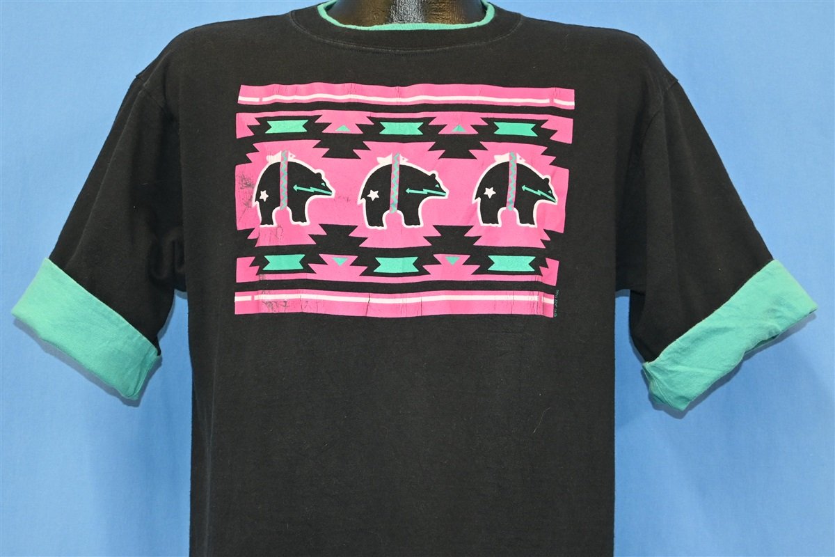 90s Bear Native American Southwest Roll Up Sleeve t-shirt product image 1