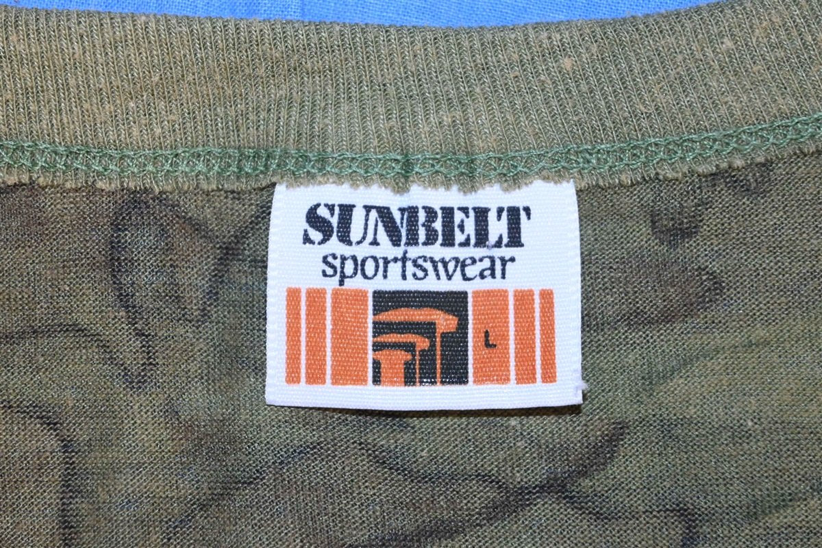 80s Green Woodland Camouflage Camo Hunting t-shirt Medium product image 3