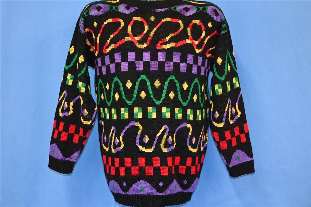 80s Nathalie B Multi-Color Geometric Sweater Women's Medium