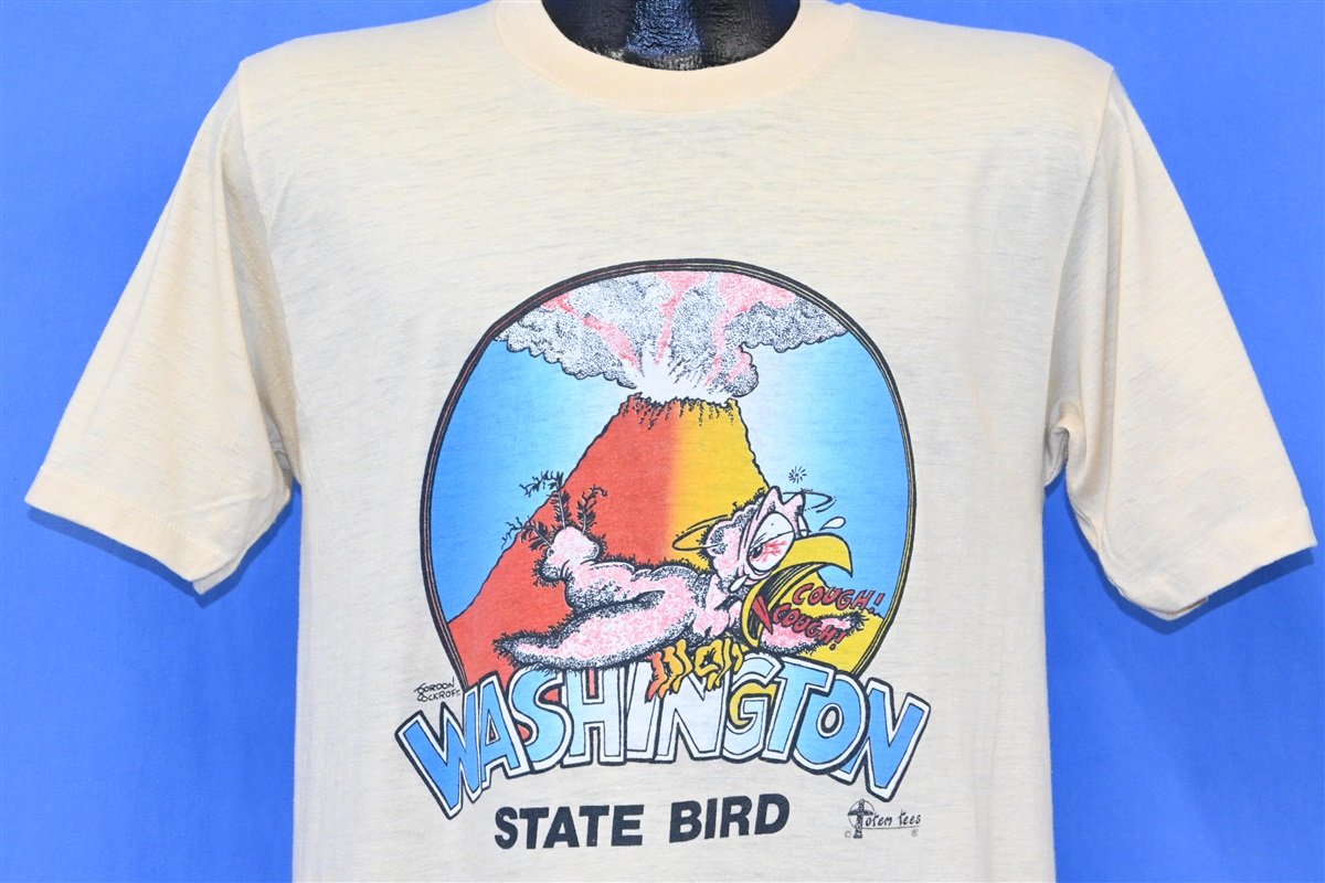 80s Washington State Bird Mount St Helens Funny t-shirt product image 1