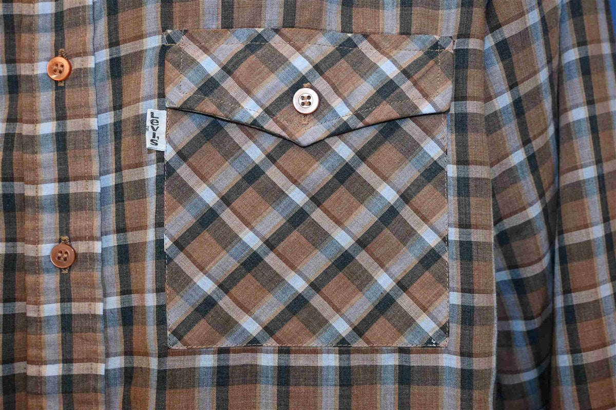 90s Levi's Brown Tan Check Plaid Button Down Shirt Large product image 3