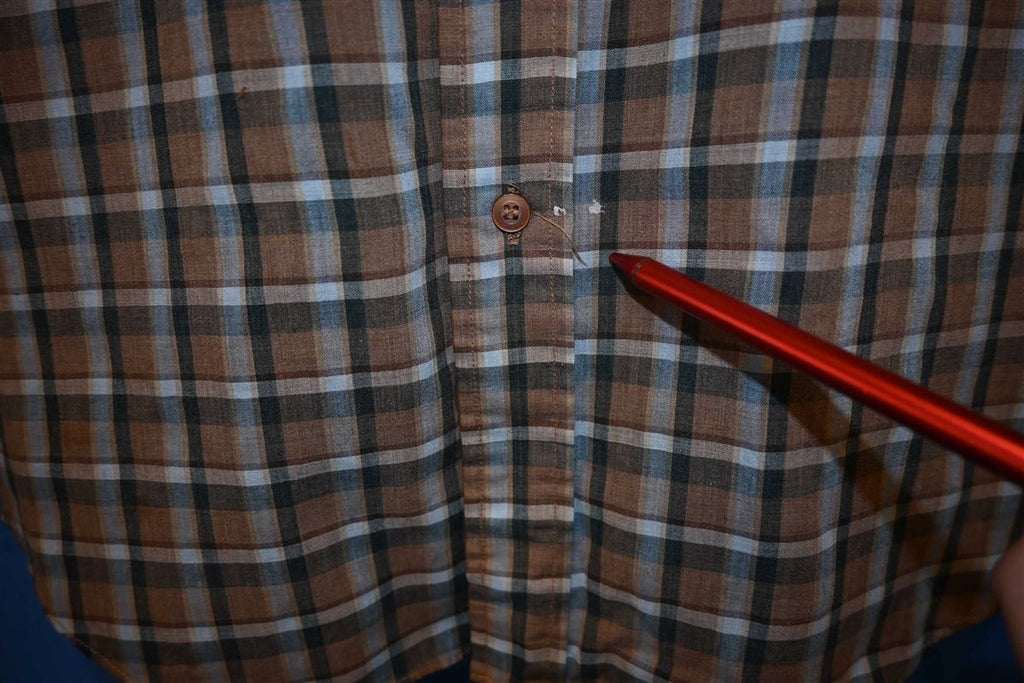 90s Levi's Brown Tan Check Plaid Button Down Shirt Large product image 4