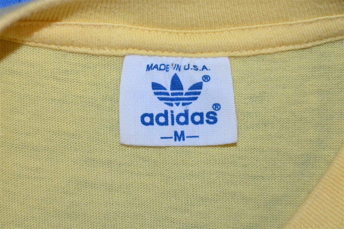 80s Adidas Trefoil Three Stripe Sportswear Yellow t-shirt product image 4