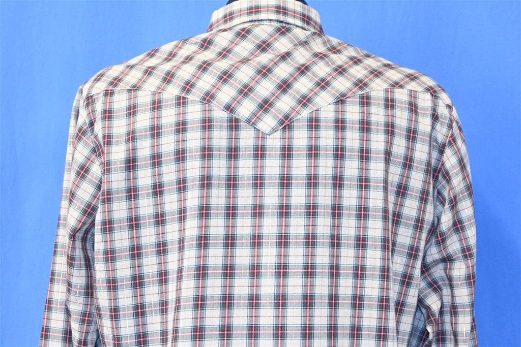 70s Levi's Plaid Pearl Snap Tapered Western Shirt Large product image 4
