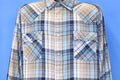80s Levi's Blue Tan Silver Western Pearl Snap Shirt Extra product image 1