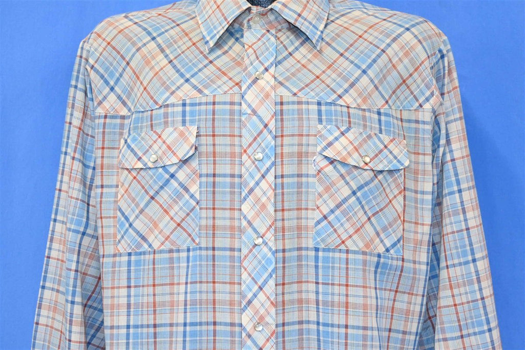 70s Levi's Panatela Plaid Western Pearl Snap Shirt Large product image 1