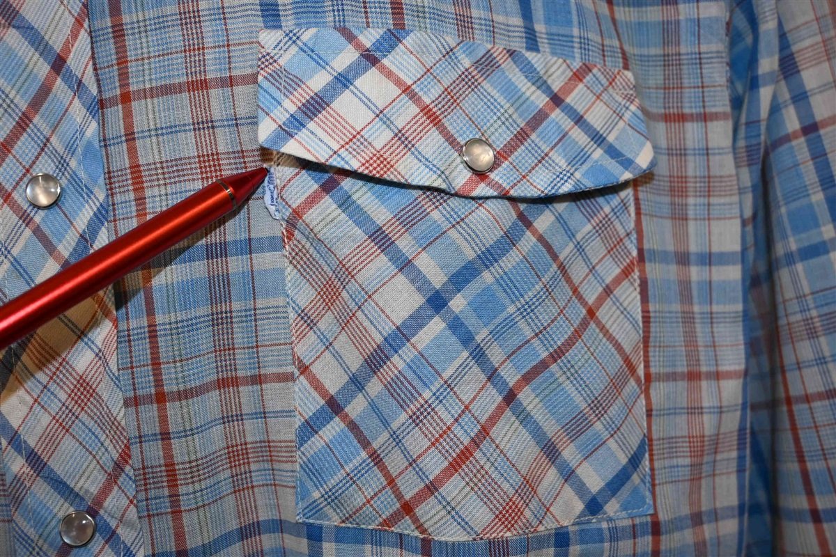 70s Levi's Panatela Plaid Western Pearl Snap Shirt Large product image 3