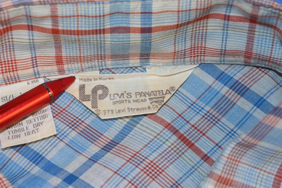 70s Levi's Panatela Plaid Western Pearl Snap Shirt Large product image 5