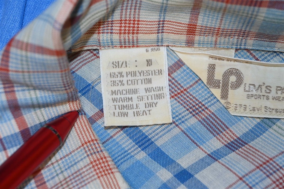 70s Levi's Panatela Plaid Western Pearl Snap Shirt Large product image 6