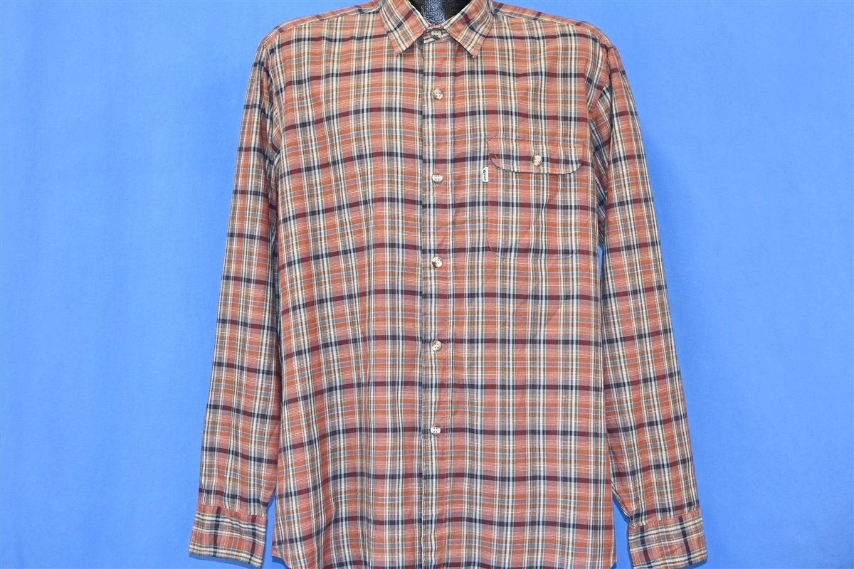 90s Levi's Brown Green Plaid Button Down Shirt Large product image 2