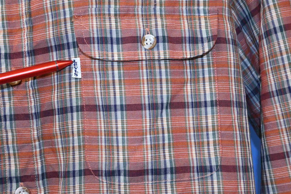 90s Levi's Brown Green Plaid Button Down Shirt Large product image 3