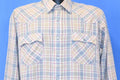 80s Levi's Yellow Blue Plaid Western Pearl Snap Shirt Large product image 1