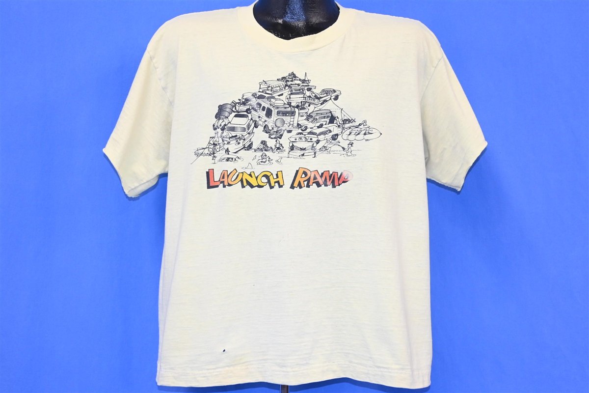 90s Launch Ramp Boating Cartoon Distressed t-shirt Extra product image 2