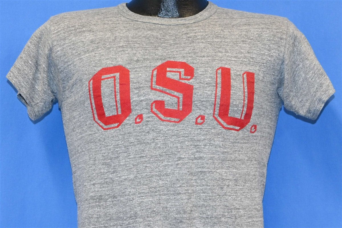 60s OSU State College Heathered Gray Rayon t-shirt Small product image 1