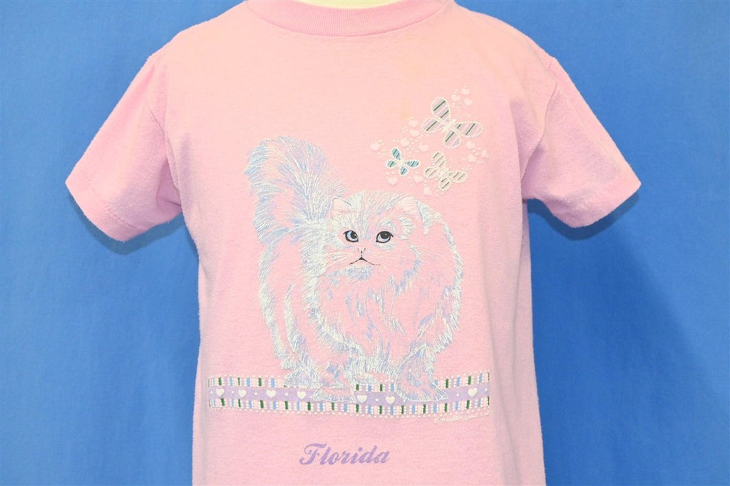 80s Cat Florida Butterflies Puffy Paint t-shirt Youth Medium product image 1