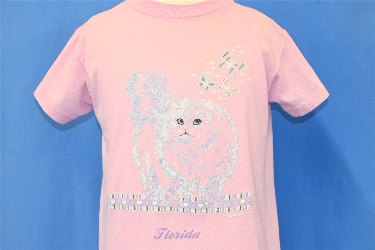 80s Cat Florida Butterflies Puffy Paint t-shirt Youth Medium product image 1