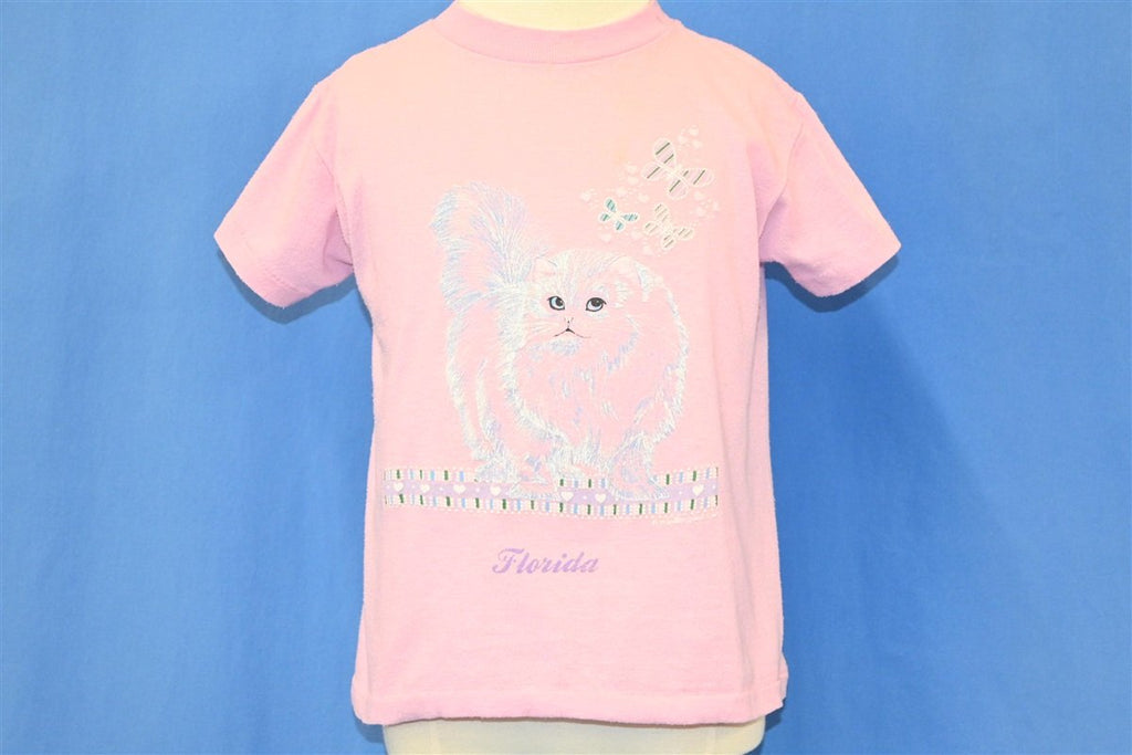 80s Cat Florida Butterflies Puffy Paint t-shirt Youth Medium product image 2