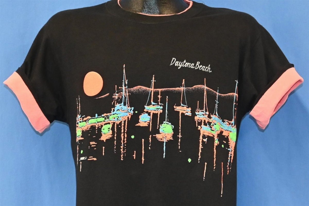 90s Daytona Beach Florida Sunset Roll Up Sleeve t-shirt product image 1