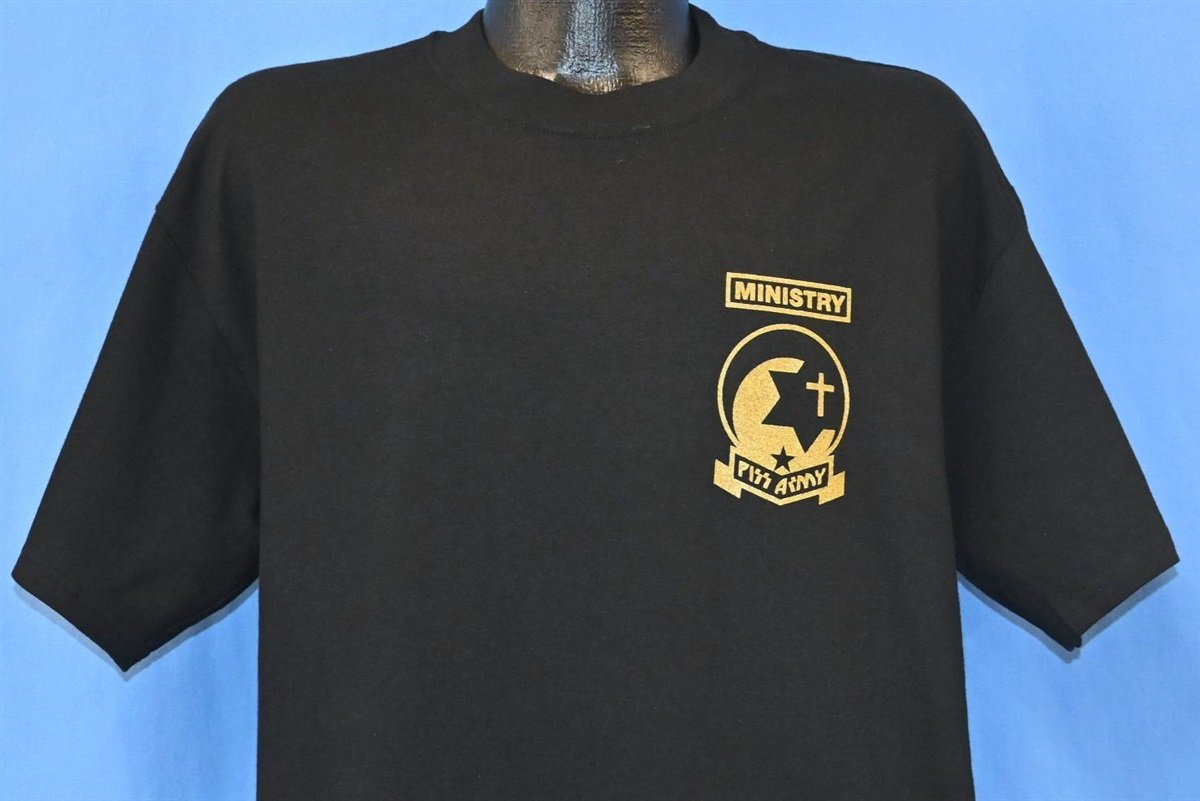 Y2K Ministry P*ss Army Industrial Metal Band t-shirt Large product image 1