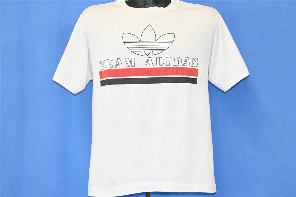 80s Team Adidas Trefoil Logo Double Sided White t-shirt product image 2