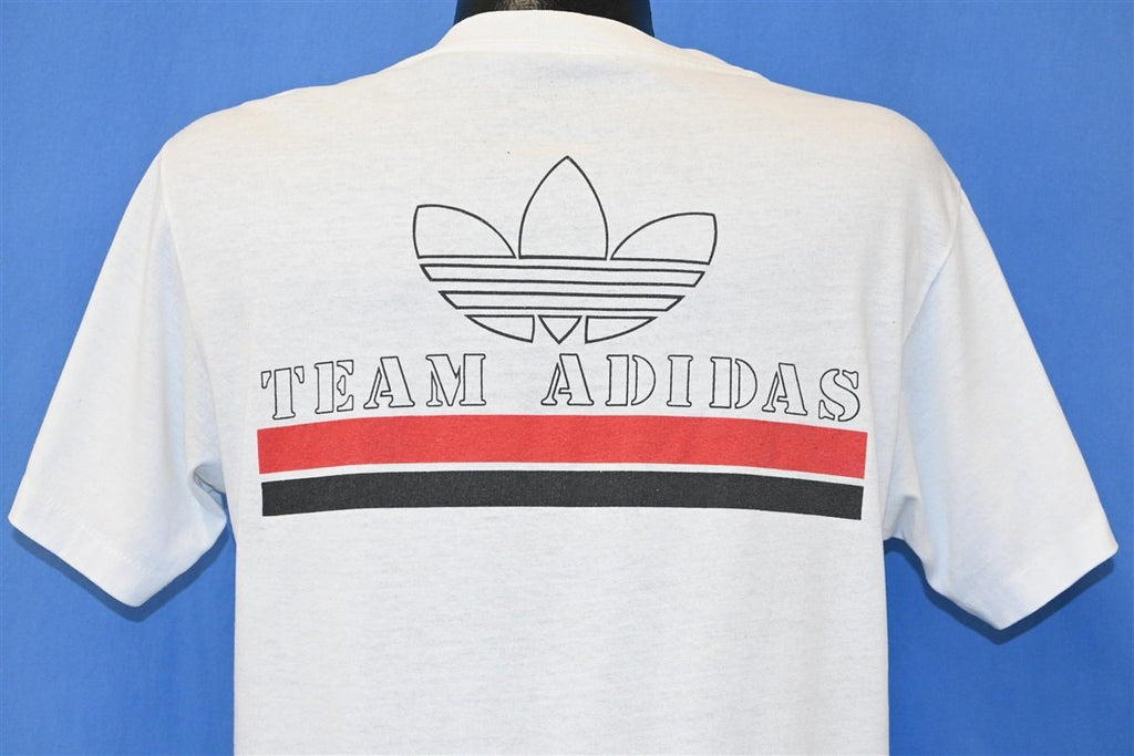 80s Team Adidas Trefoil Logo Double Sided White t-shirt product image 3