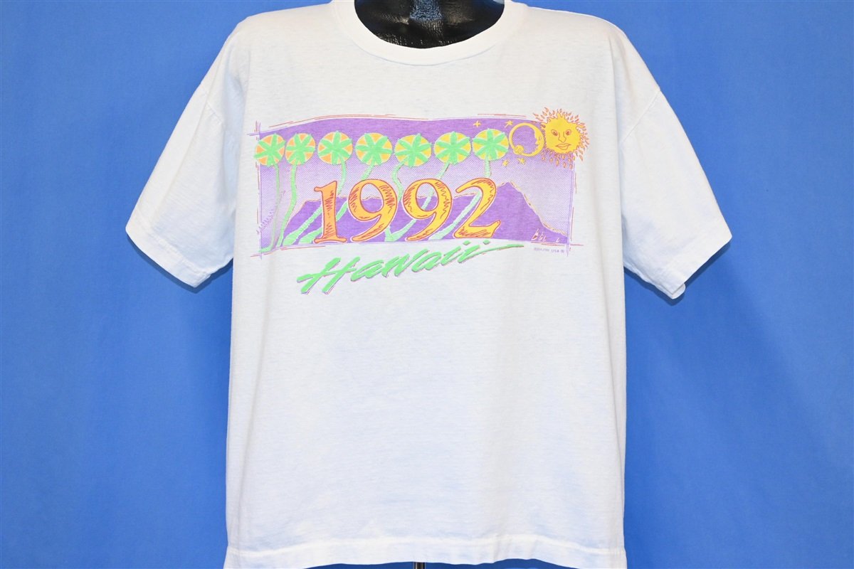 90s Hawaii 1992 Sun Moon Palm Tree Island t-shirt Extra product image 2