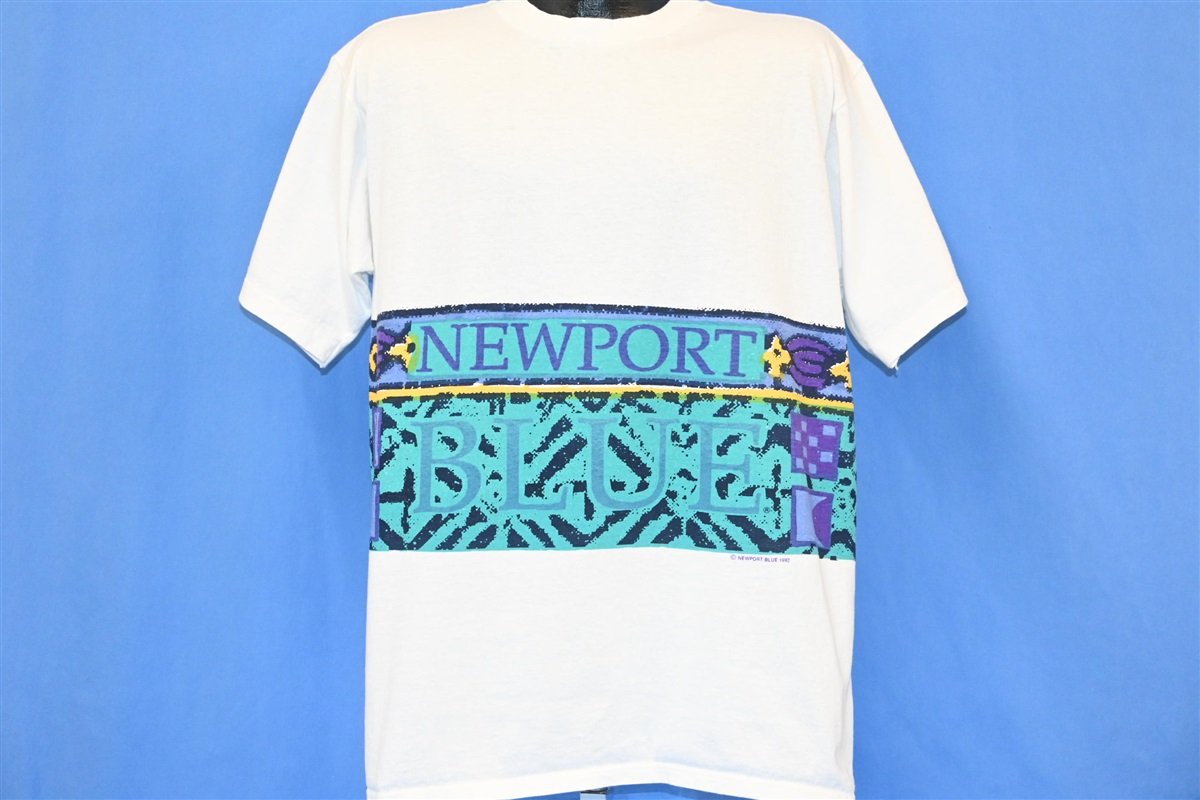 90s Newport Blue Logo Wraparound 1992 White t-shirt Large product image 2