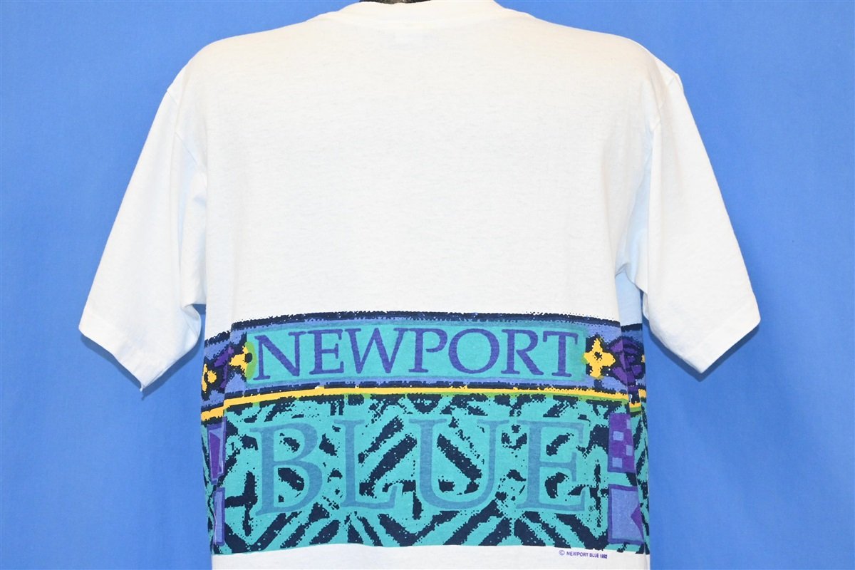 90s Newport Blue Logo Wraparound 1992 White t-shirt Large product image 3