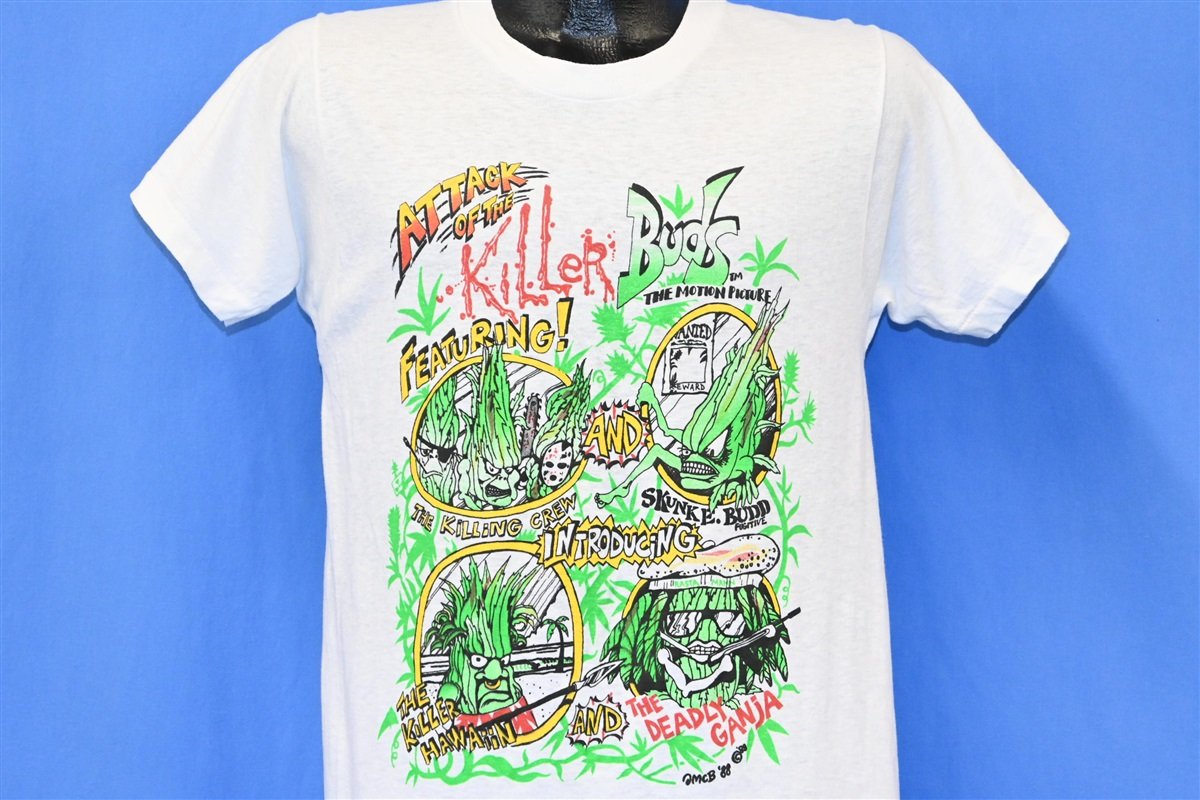 80s Attack of the Killer Buds Funny Weed Spoof t-shirt Small product image 1