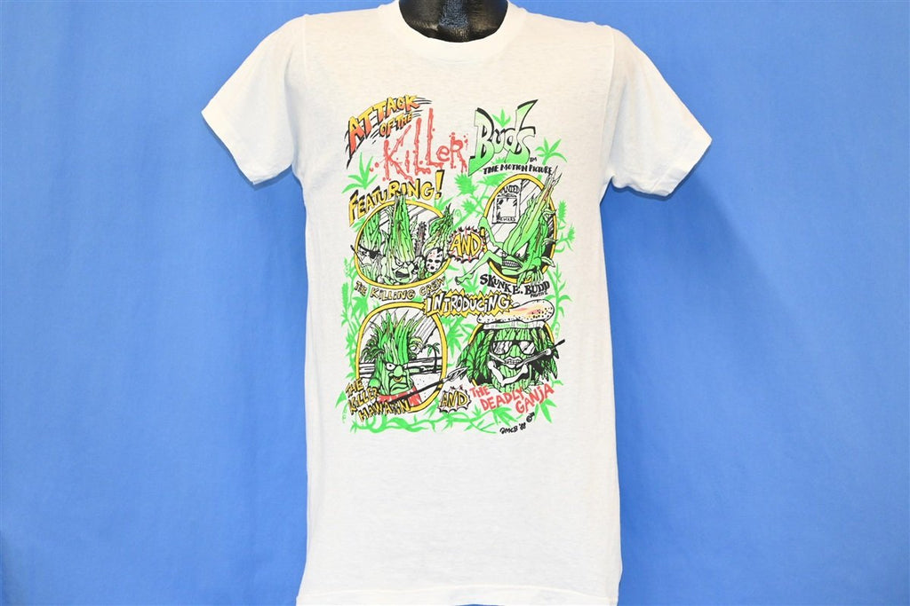 80s Attack of the Killer Buds Funny Weed Spoof t-shirt Small product image 2