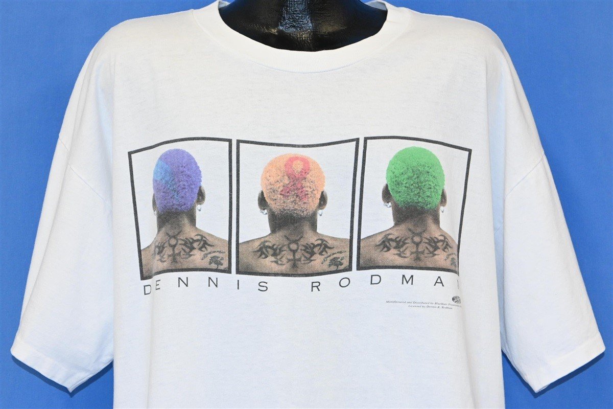 90s Dennis Rodman Blue Hair Breakdown Basketball t-shirt XXL product image 1
