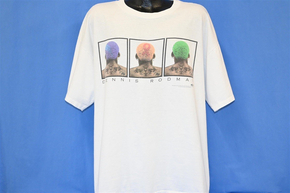 90s Dennis Rodman Blue Hair Breakdown Basketball t-shirt XXL product image 2