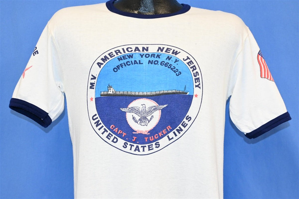 80s US Lines American New Jersey NJ & You Ringer t-shirt product image 1