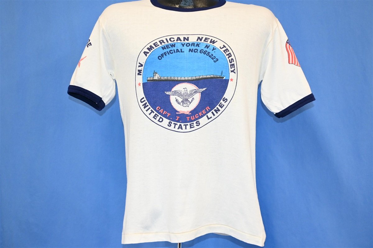 80s US Lines American New Jersey NJ & You Ringer t-shirt product image 2
