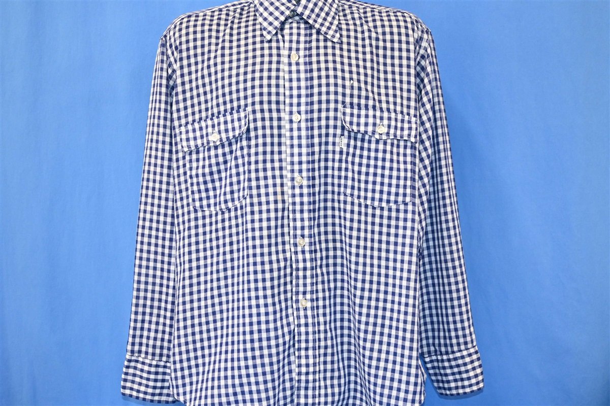 70s Levi's Gingham Blue White Tab Button Down Shirt Extra product image 2