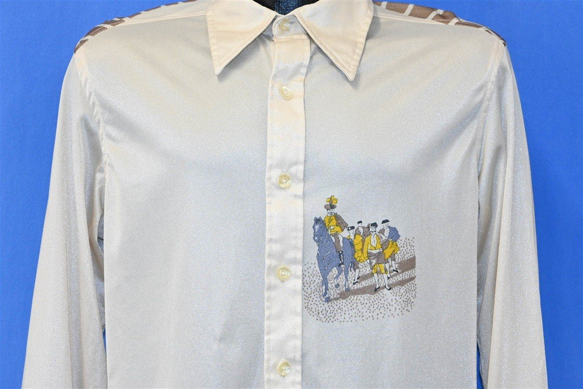 70s Cortefiel Beige Bullfight Matador Disco Shirt Large product image 2