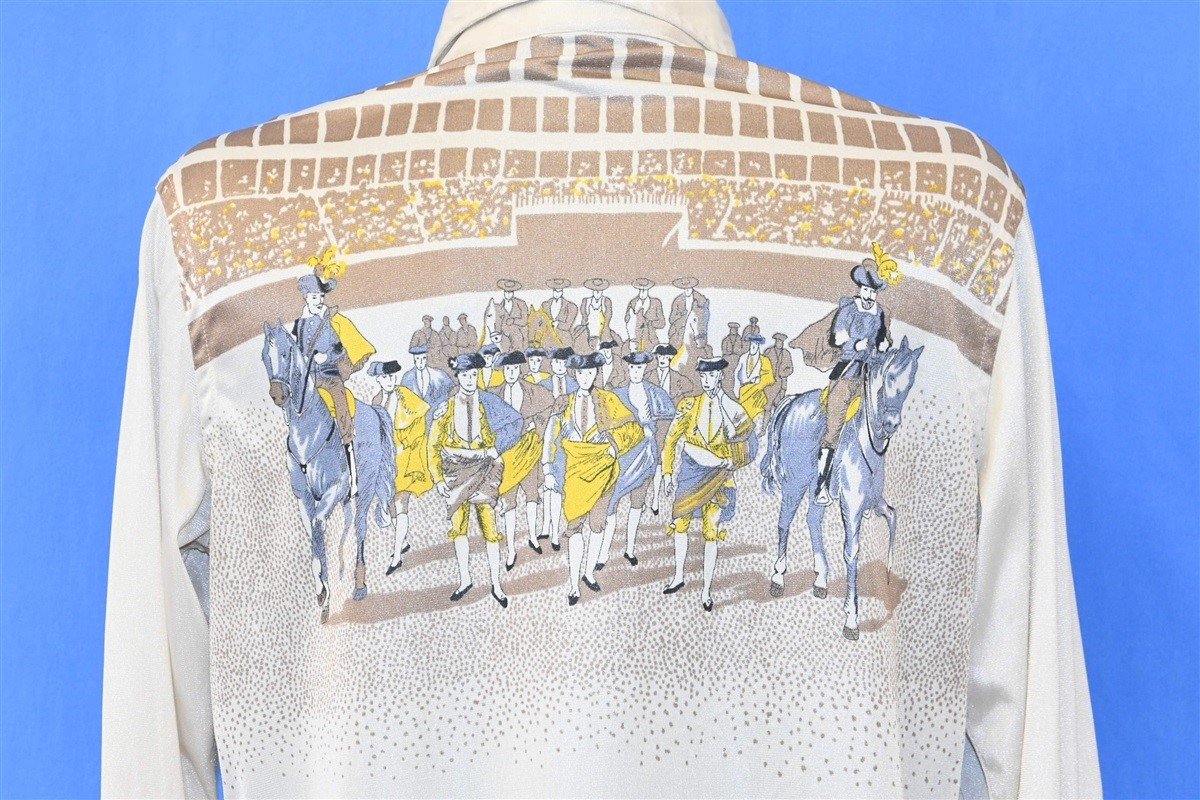 70s Cortefiel Beige Bullfight Matador Disco Shirt Large product image 1