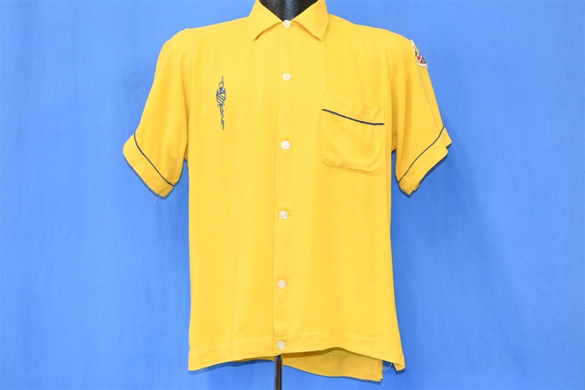 60s Falstaff Beer Yellow Button Down Bowling Shirt Medium product image 2