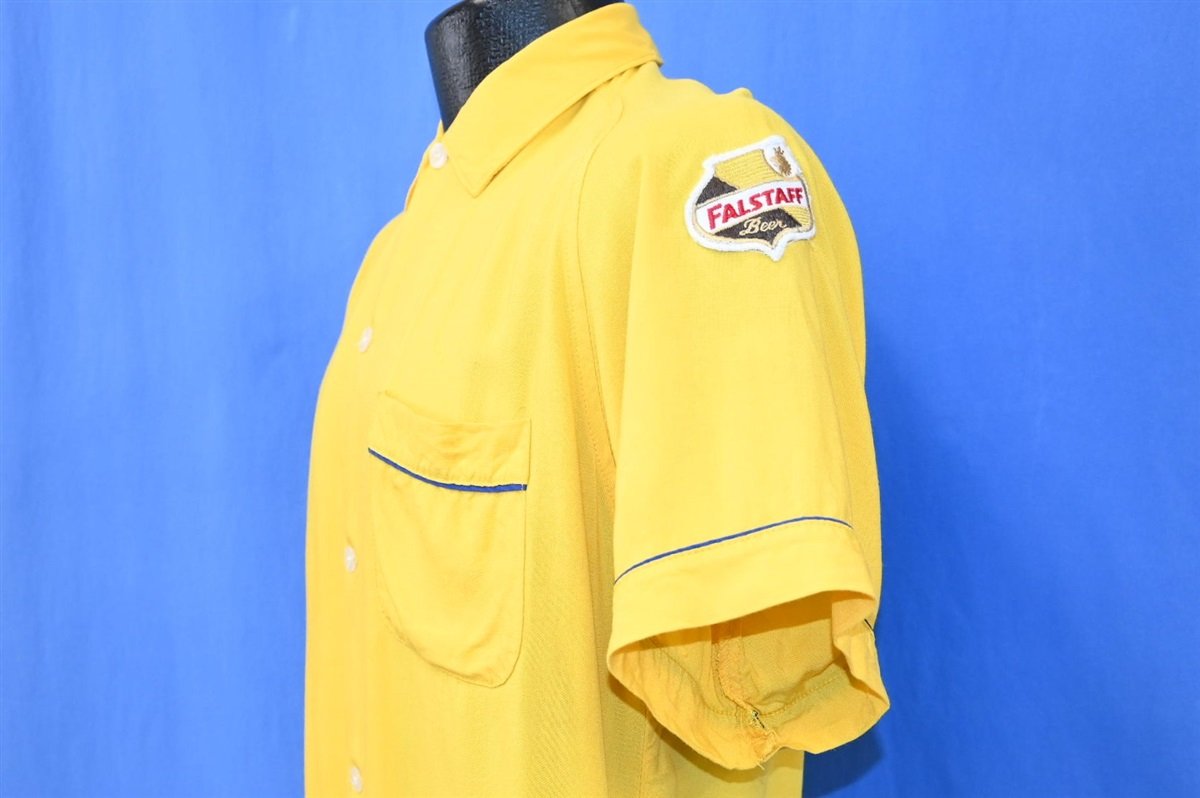 60s Falstaff Beer Yellow Button Down Bowling Shirt Medium product image 4