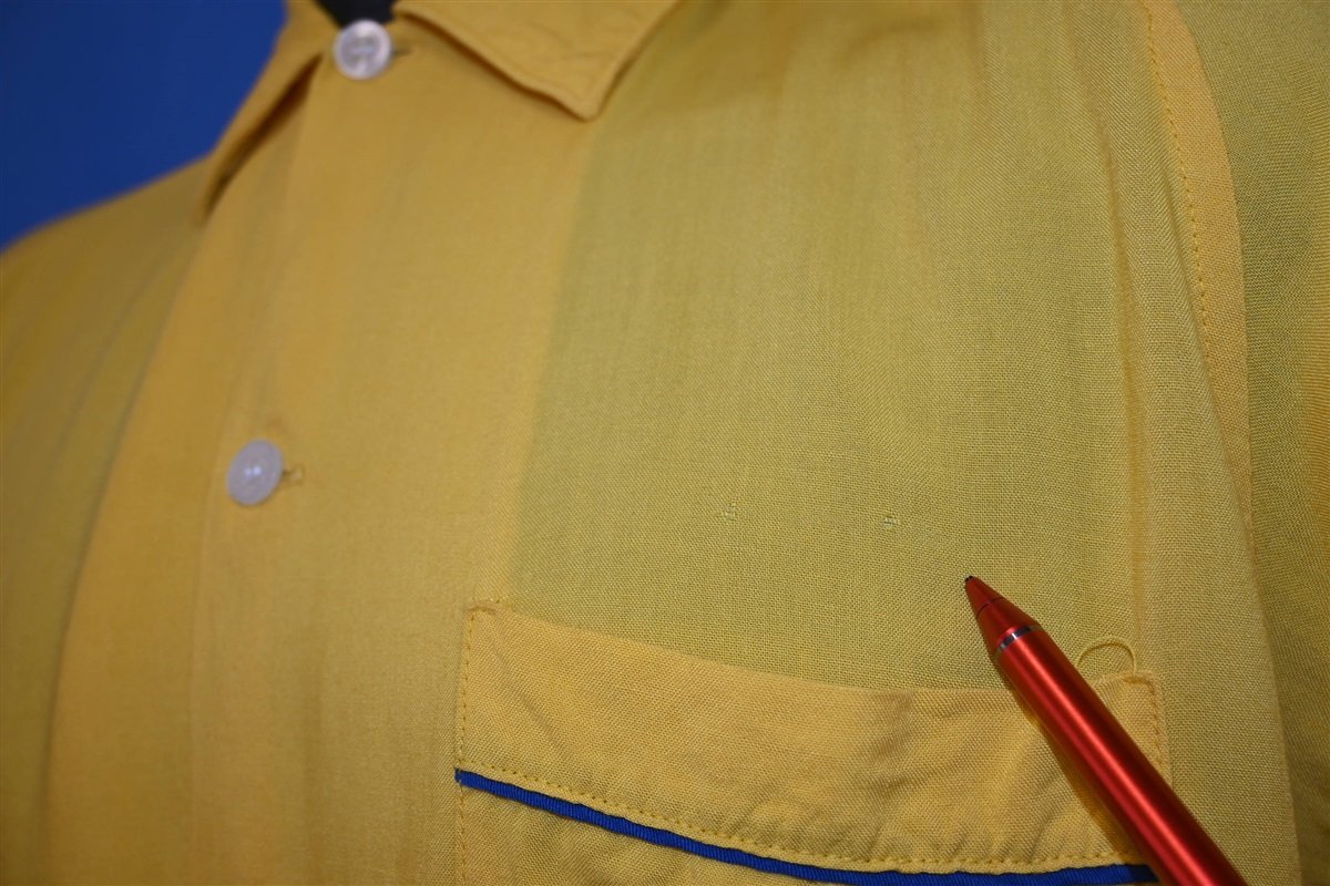 60s Falstaff Beer Yellow Button Down Bowling Shirt Medium product image 5