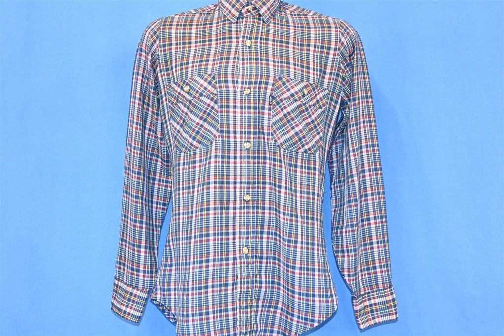 70s Levi's Plaid Blue Red Yellow Button Down Shirt Small product image 2