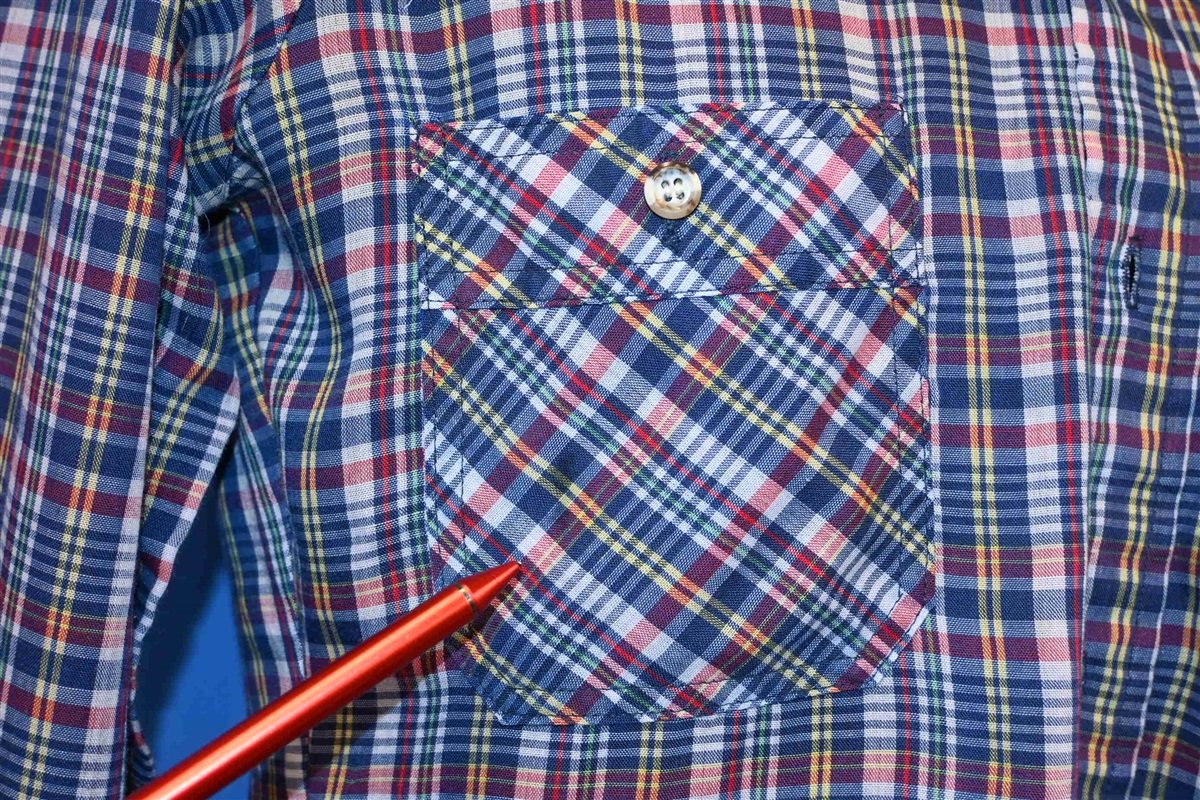 70s Levi's Plaid Blue Red Yellow Button Down Shirt Small product image 4