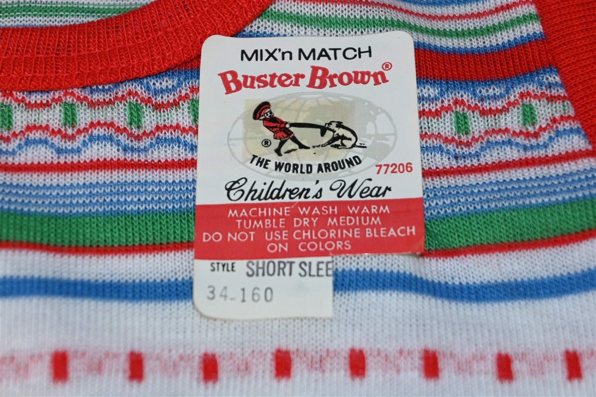 80s Buster Brown Red Striped Deadstock t-shirt Toddler 2T product image 5