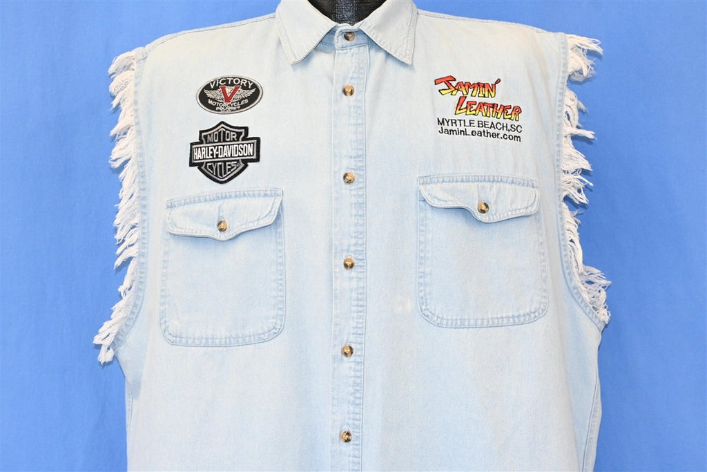 90s Jamin Leather Chambray Cut Button Down Shirt Extra Large product image 1