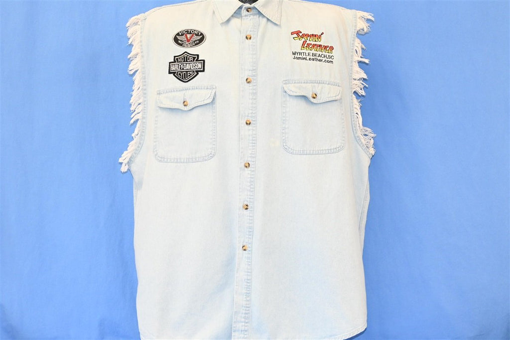 90s Jamin Leather Chambray Cut Button Down Shirt Extra Large product image 2